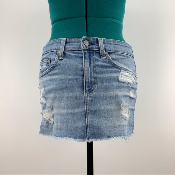 Ag Adriano Goldschmied Kate Mini Skirt in 16 Years Thrasher Blue Denim, 26 - Picture 3 of 16